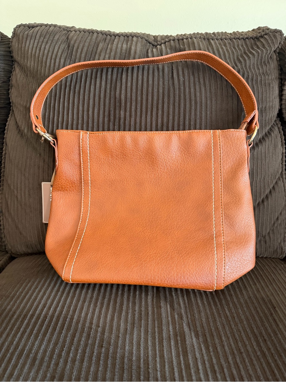 Montana West Cognac Leather Shoulder Hobo